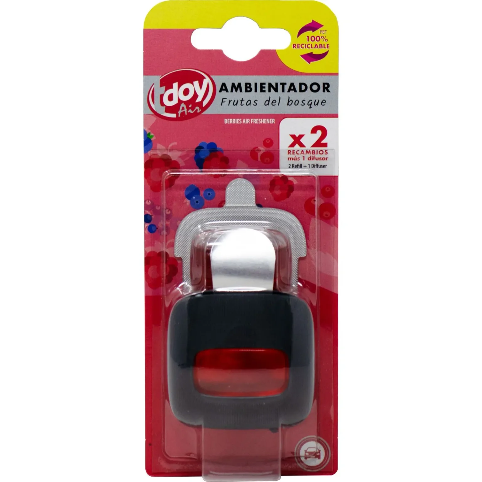 Ambientador Coche + 2 Recambios Frutas del Bosque TDOY AIR - TDOY - Compra en El Mercadito en TSO Tienda