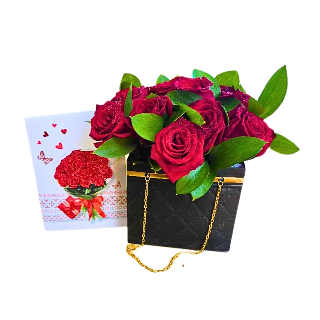 Arreglo Floral de 18 Rosas en Elegante en Caja