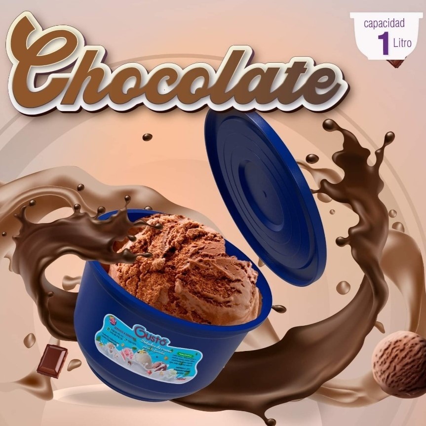 Helado Gustó sabor Chocolate (1 Litro)