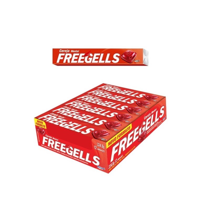 Drops Freegells Cereza y Mentol (caja de 12 packs)
