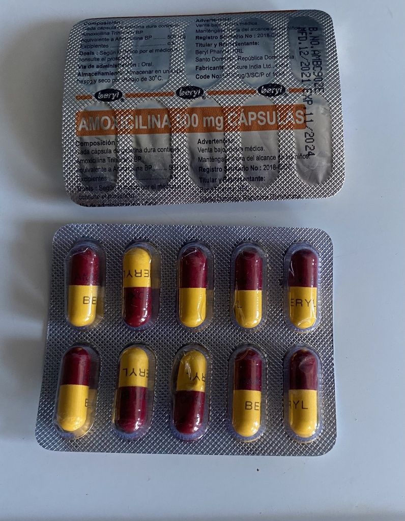 Amoxicillina 500mg (1 blíster de 10 tabletas)