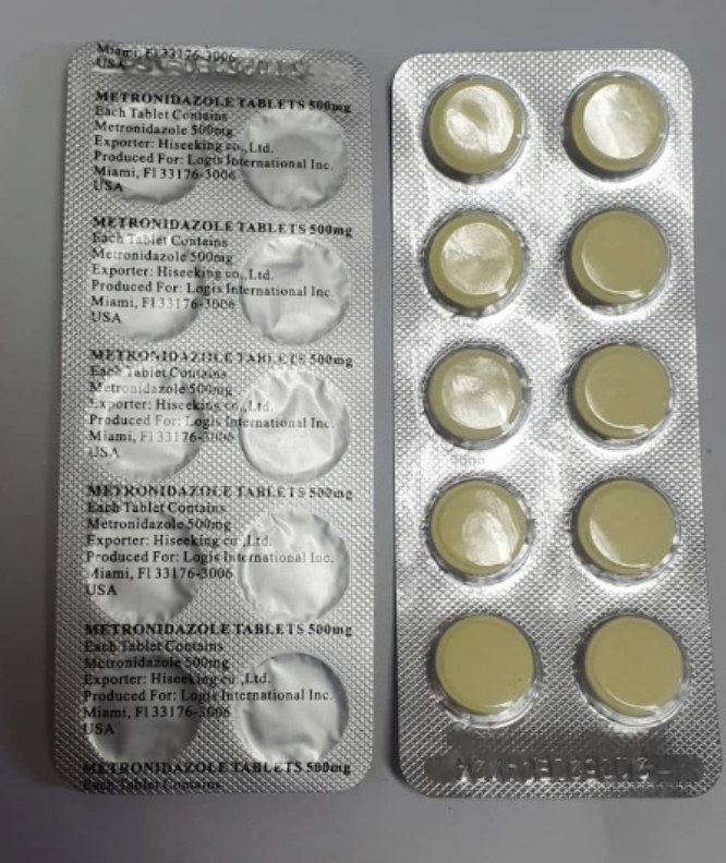 Metronidazol 500 mg. 1 blíster de 10 tabletas