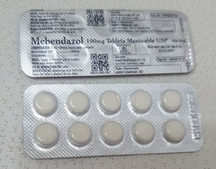 Mebendazol 100 g  1 blíster de 10 tabletas