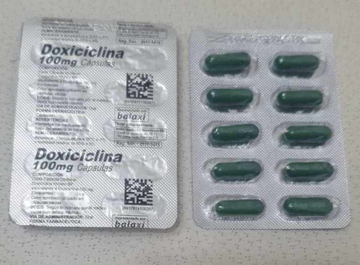 Doxiciclina 100 mg. (1 blíster de 10 tabletas)