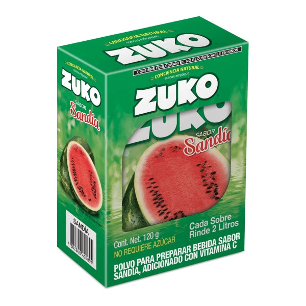 Refresco Instantáneo Zuko sabor Sandía (caja de 8 sobres de 2L)
