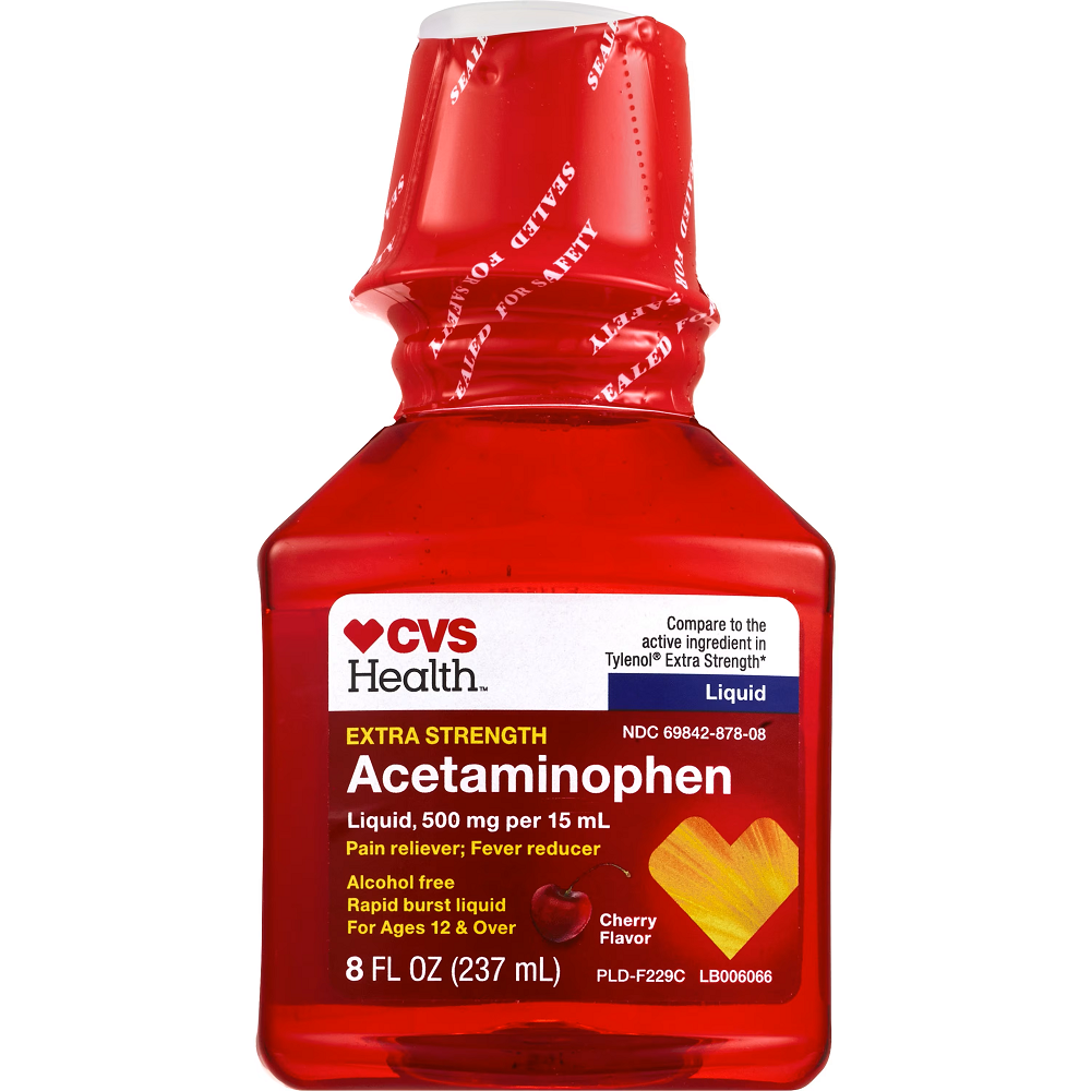 Acetaminophen Líquido 500mg vía oral Equate Extra Fuerte 8 Oz (237 ml) Cereza