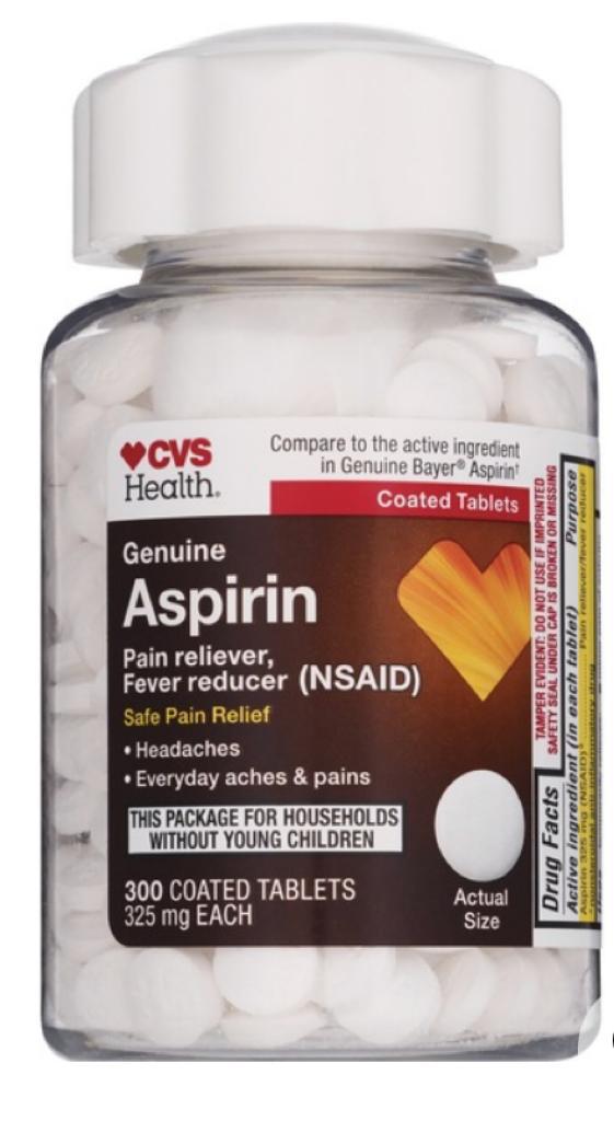 Aspirina 325 mg CVS (300 tabletas)