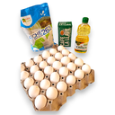 Combo huevos+leche(1kg)+café+aceite(1L)