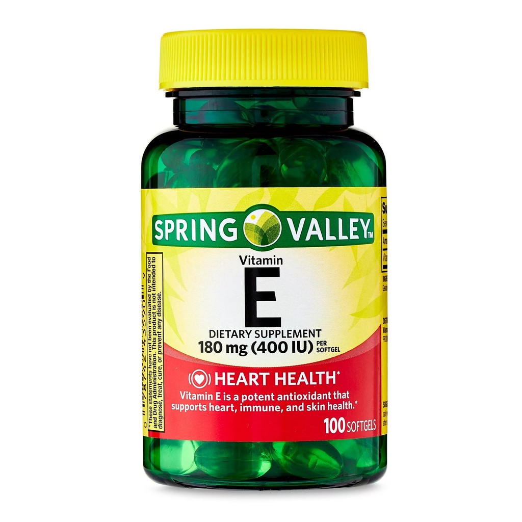 Vitamina E Spring Valley 180mg 100 tabletas