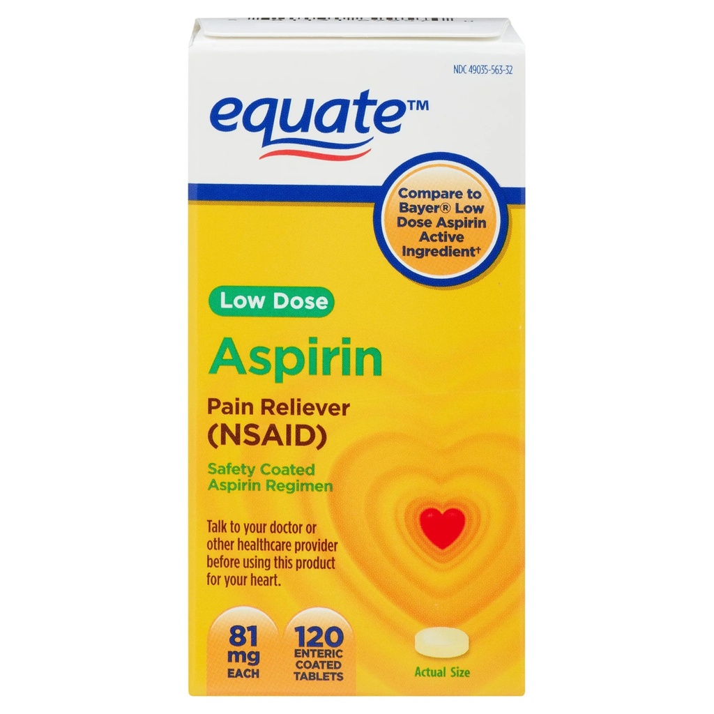Aspirinas Equate 81mg 120 capsulas