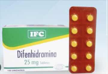 Difenhidramina 25mg (1 blíster de 10 tabletas)