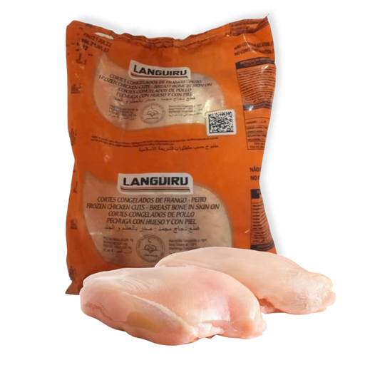 Pechuga de Pollo c/ hueso y c/ piel 2 Lb (paquete 0.9-1 kg)