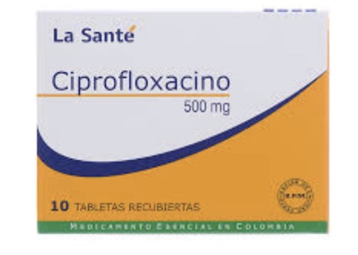 Ciprofloxacino 500mg (1 blíster de 10 tabletas)