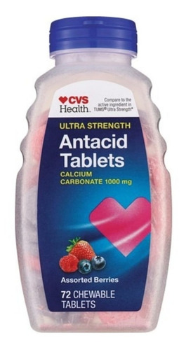 Pastillas Antiacido 1000 mg CVS (72 tabletas)